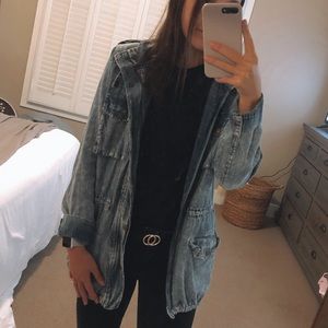 Denim utility jacket - size medium